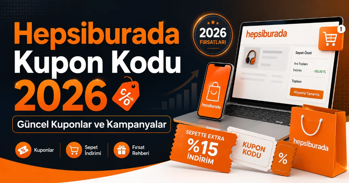 Hepsiburada Kupon Kodu 2026: Güncel Kuponlar ve Kampanyalar için FırsatDolu blog kapak görseli